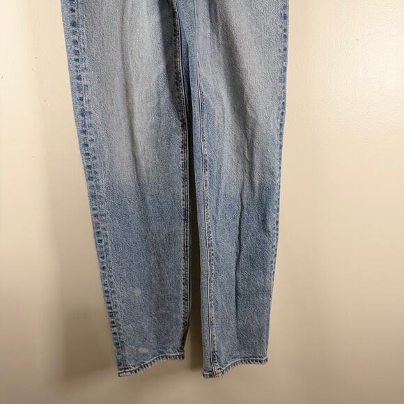 American Eagle Super High Rise Baggy Straight Jeans Mid Wash Womens Size 000 - Picture 13 of 13